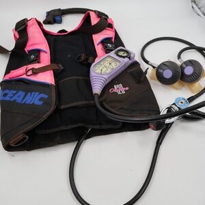 Oceanic‎ Scuba BCD TUSA Regulator Console Set Small Pink Black Ovation 420 USA